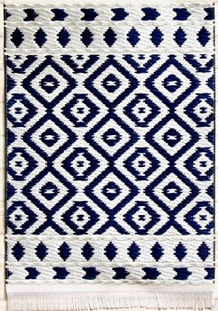 Matta - blå rutig 10 x 14 cm cm