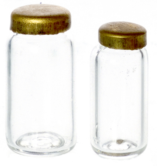Glasburkar med mässingslock