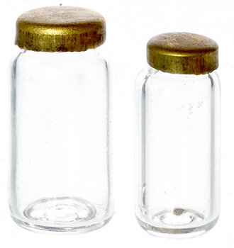 Glasburkar med mässingslock