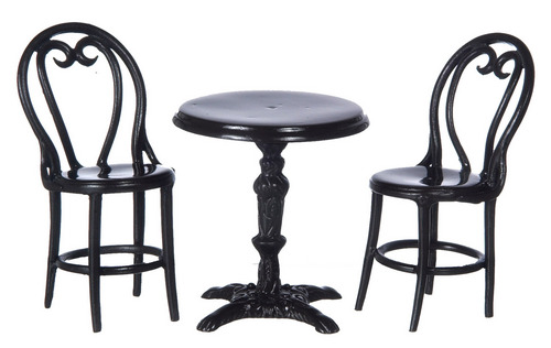 PATIO TABLE/2 CHAIRS/black