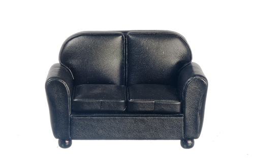 Soffa tvåsitsig, svart "läder"