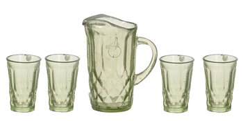 Kanna med 4 glas, grön