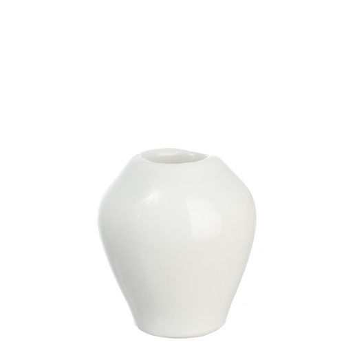 Vase, white, oval