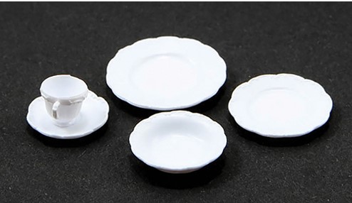 One Place setting 5 Pieces, white