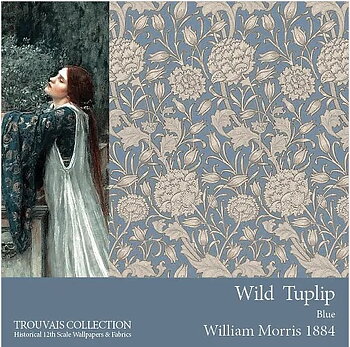 Lyxig tapet -William Morris wild tulip blue - från Alison Davies
