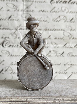 19th Century Monky Toy playing drum -large - from Alison Davies