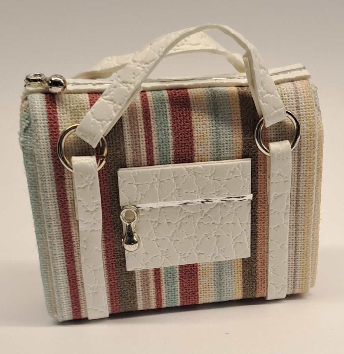 Weekend bag - stipes - handcraft -  An-So Miniatures