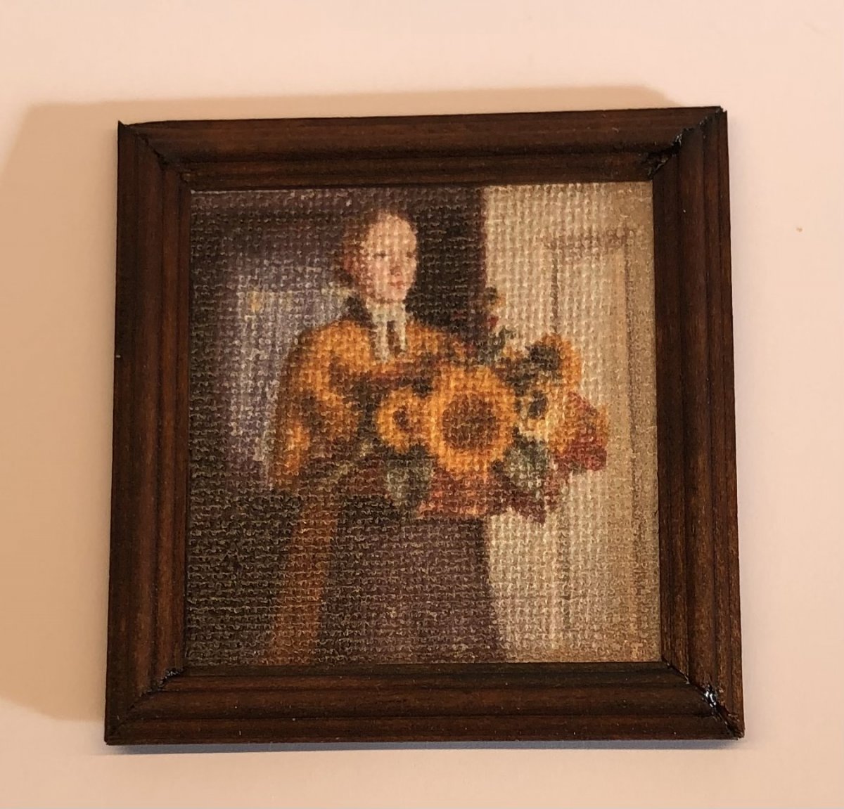 Picture with wooden frame, -Charlotte Jagter handcraft