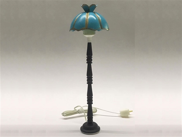 Floor light, pale blue with gold, with wire