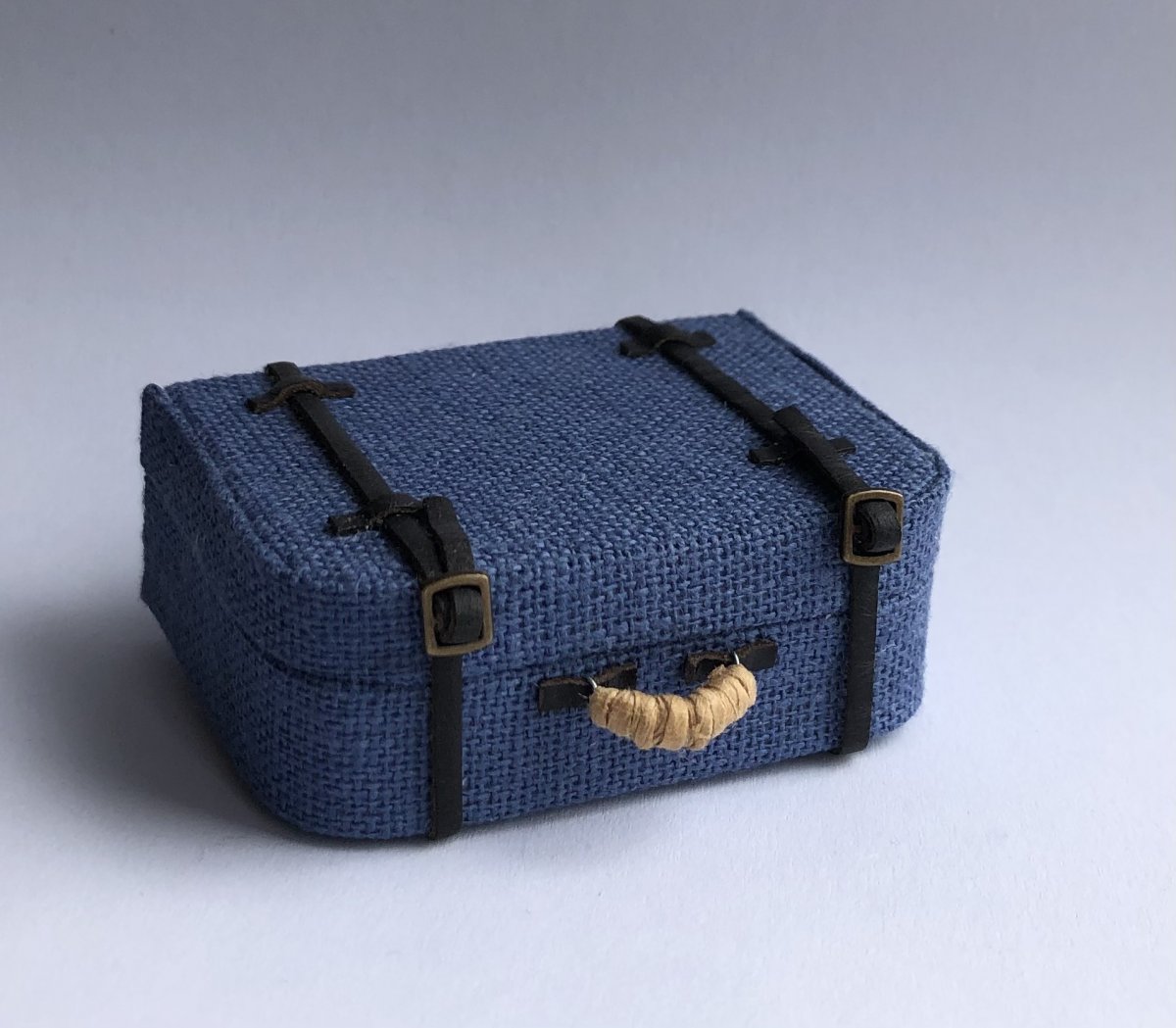 Suitcase, blue, -Charlotte Japter handcraft