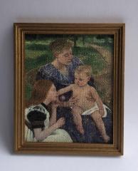 Picture with goldframe, -Charlotte Jagter handcraft