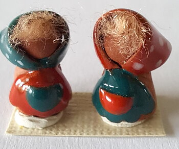Two handmade - ceramics old woman