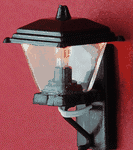 Outdoor light, black, with wire