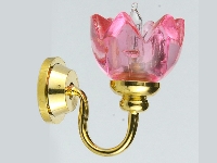 Vägglampa rosa tulpan, sladd