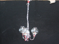 Ceiling light, 3 see through shades, with wire