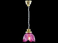 Ceiling light, pink tulip, with wire