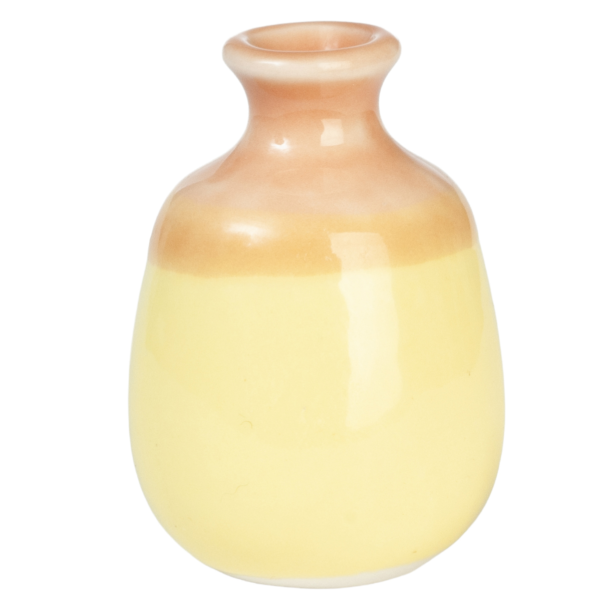 Vase, yellow and brown