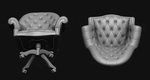 Kontorsstol "läder" - omålad av resin - från Alison Davies - 3