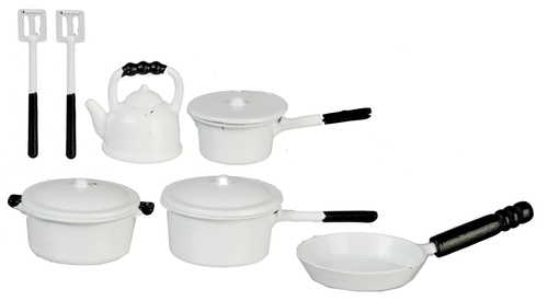 Saucepans, white set of 5