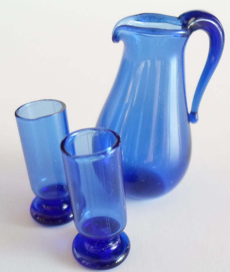 Kanna med 2 glas, blå