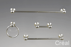 Brass towel rack set/4 silver