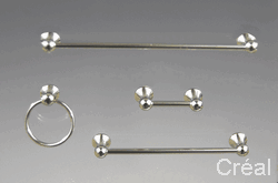 Brass towel rack set/4 silver
