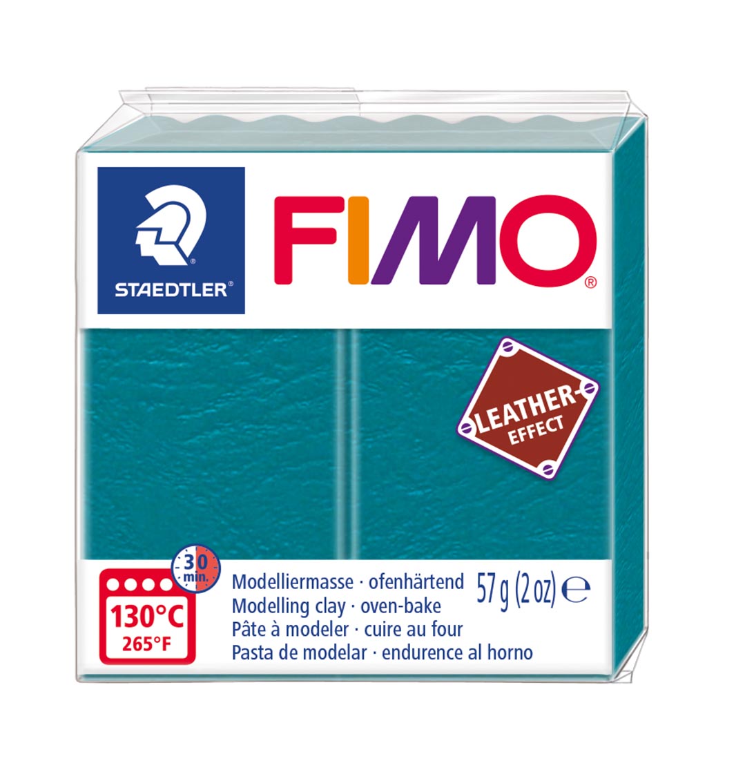 Fimo 57 gr lädereffekt lagun grön