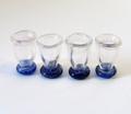 Glasses, set of four, blue foot