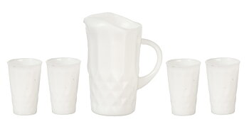 Kanna med 4 glas, vit
