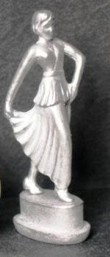 Art deco-figurin i vit metall - Cheryl Anne - 5