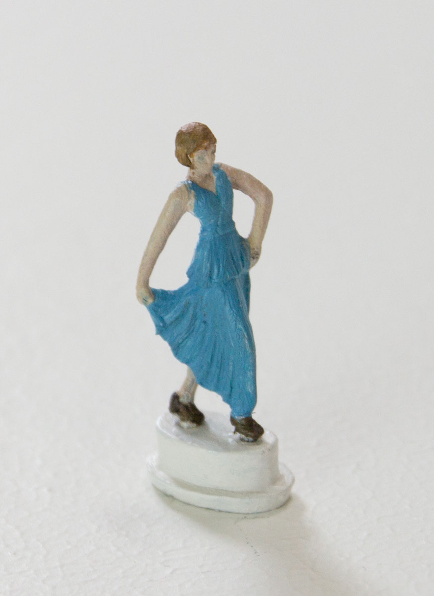 Art deco-figurin i vit metall - Cheryl Anne
