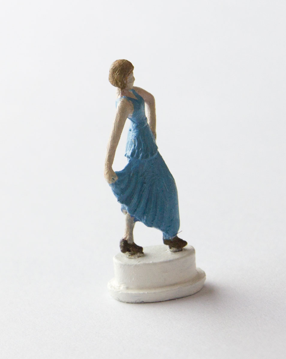 Art deco-figurin i vit metall - Cheryl Anne - 2