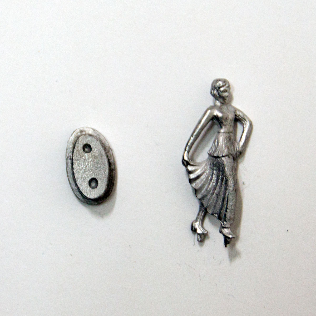 Art deco-figurin i vit metall - Cheryl Anne - 4