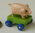 Handpainted pig in metal