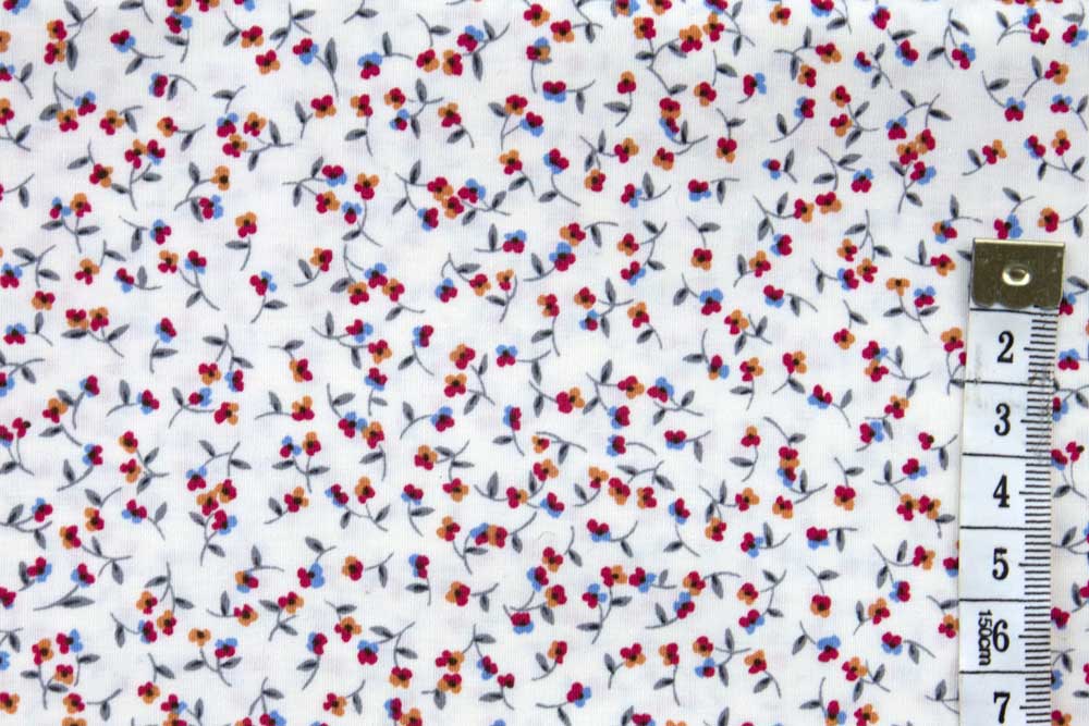 Cotton fabric with flowers