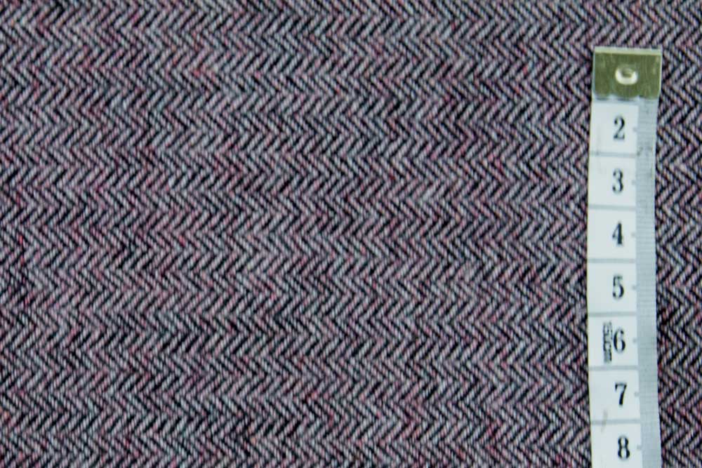 Herringbone patterned wool fabric