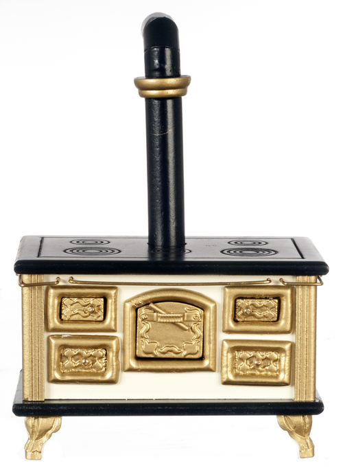 stove cast iron with golden front