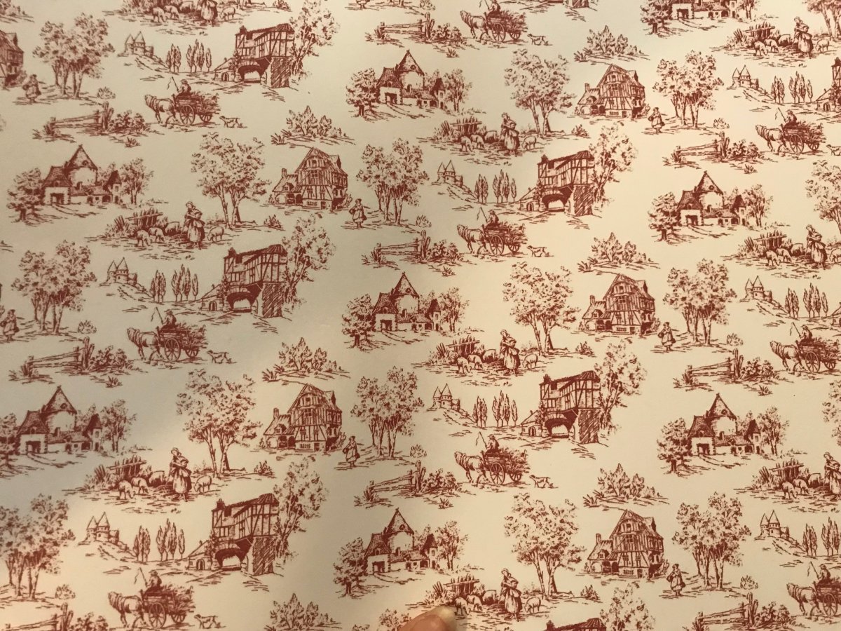 Tapet - Toile de Jouy Rasberry - A3