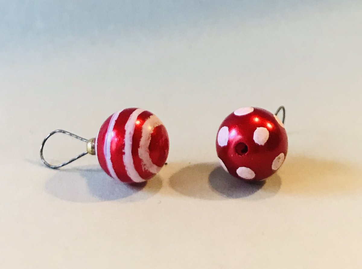 two handpainted christmas bauble