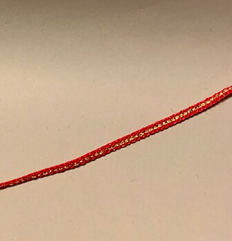 Red ribbon with gold 1m