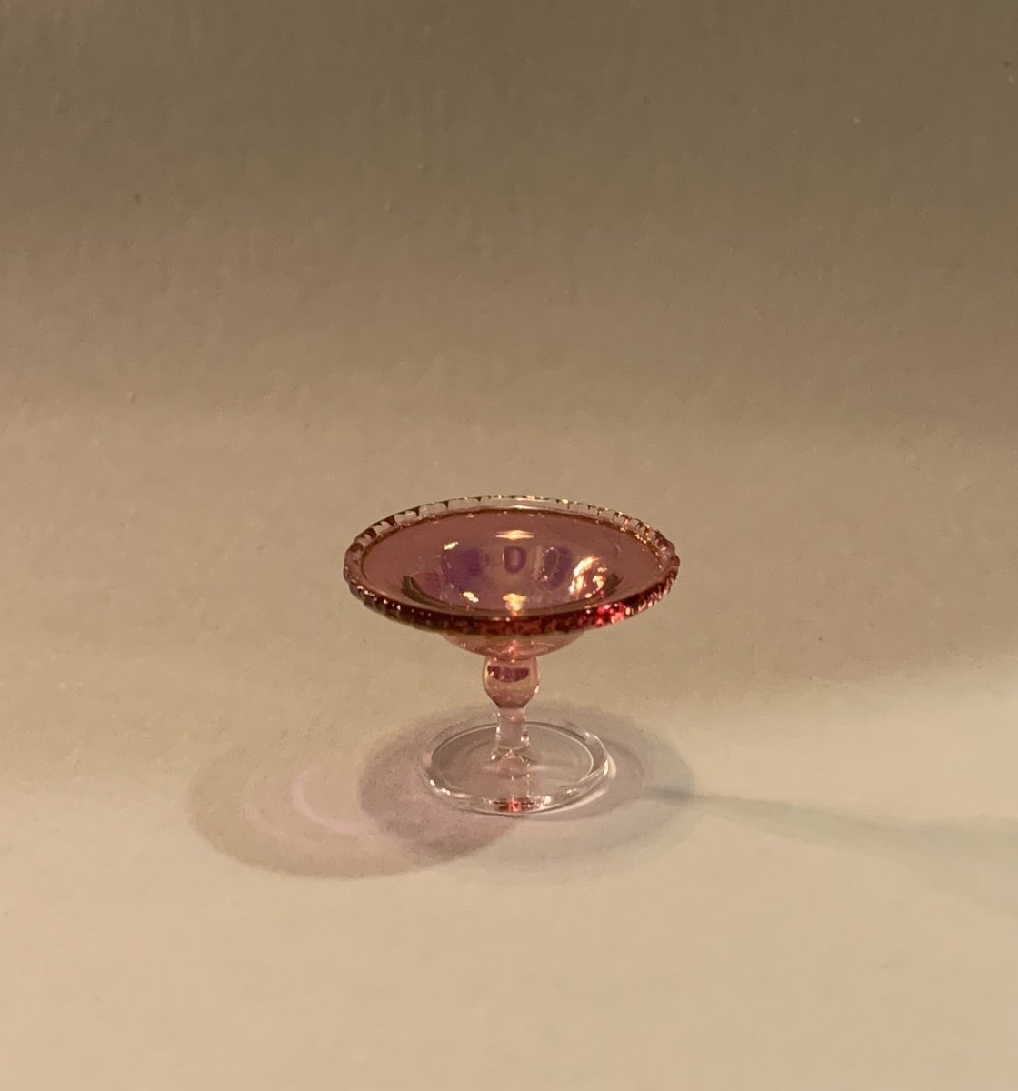 Stemmed bowl in glass- handmade in UK