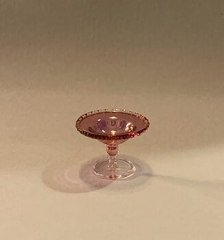 Stemmed bowl in glass- handmade in UK