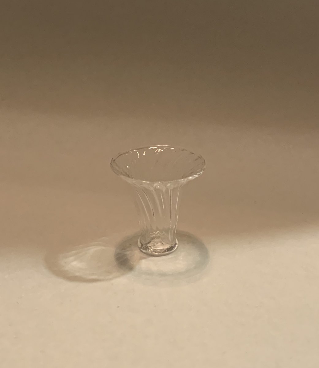 Glass tulip vase - handmade in UK