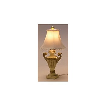 Elegant bordslampa med tygskärm