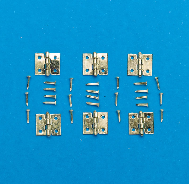 6 hingess, nails, brass coated