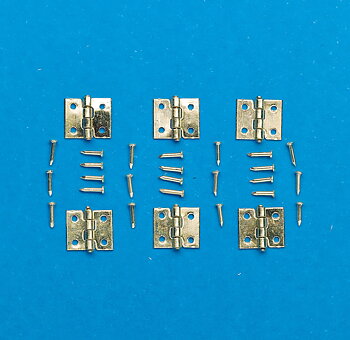 6 hingess, nails, brass coated
