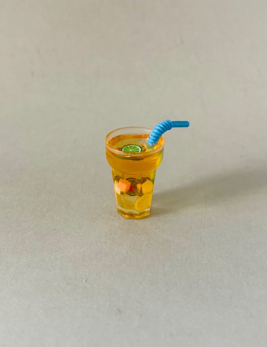 Glass with fruit drink
