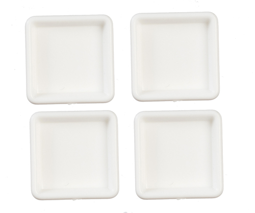 4 st tallrikar vita, plast