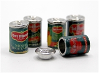 Cans, five pcs