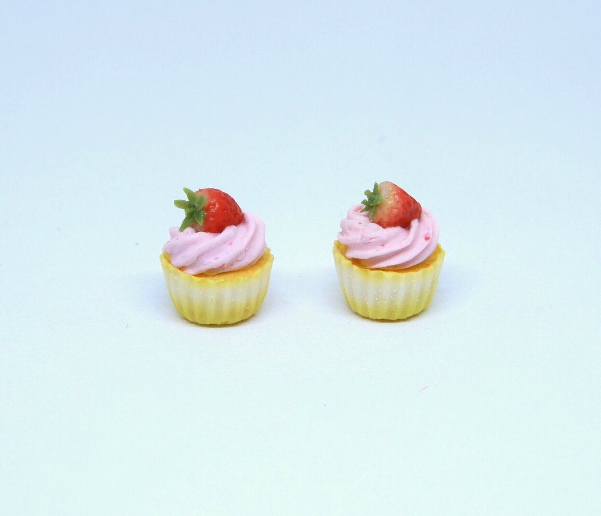 Two strawberry cupcakes - handmade by Sofia Zingmark